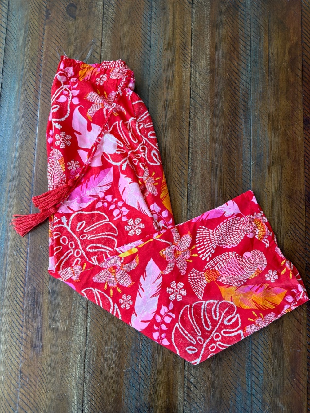 Live 4 Truth Red Tropical Print Wide-Leg Pants